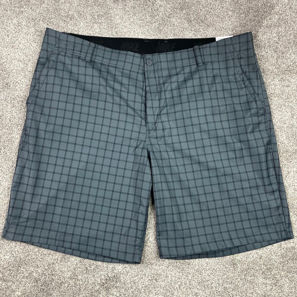 New! Standard Fit Nike Dry Fit grey plaid golf shorts size 42